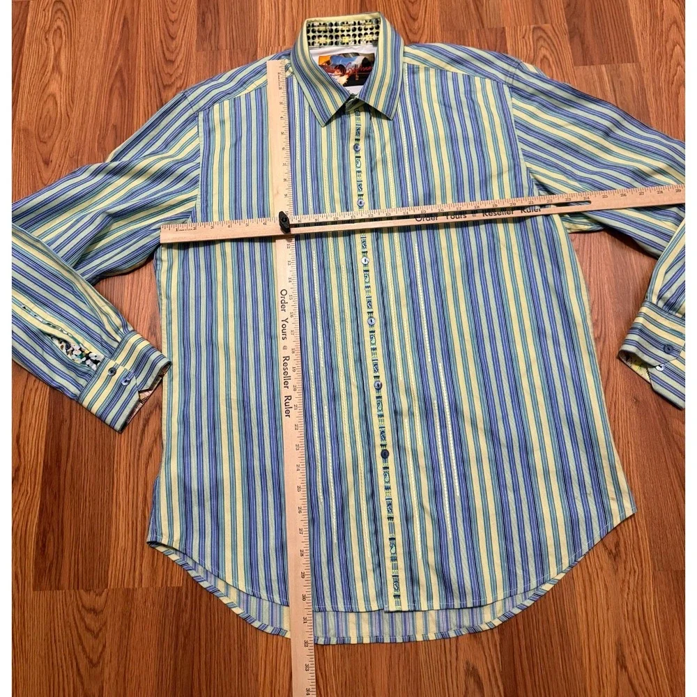 Robert Graham Shirt Mens Extra Large Striped Flip Cuff Classic Fit